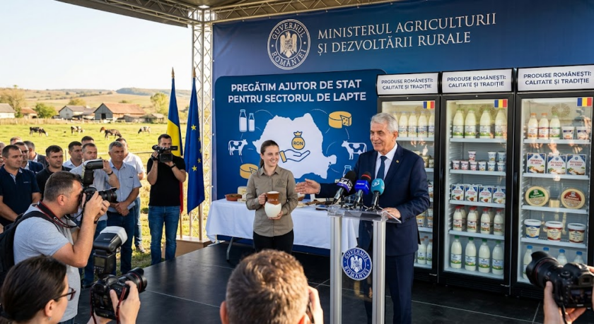Anunț oficial privind ajutorul de stat pentru sectorul de lapte din România
